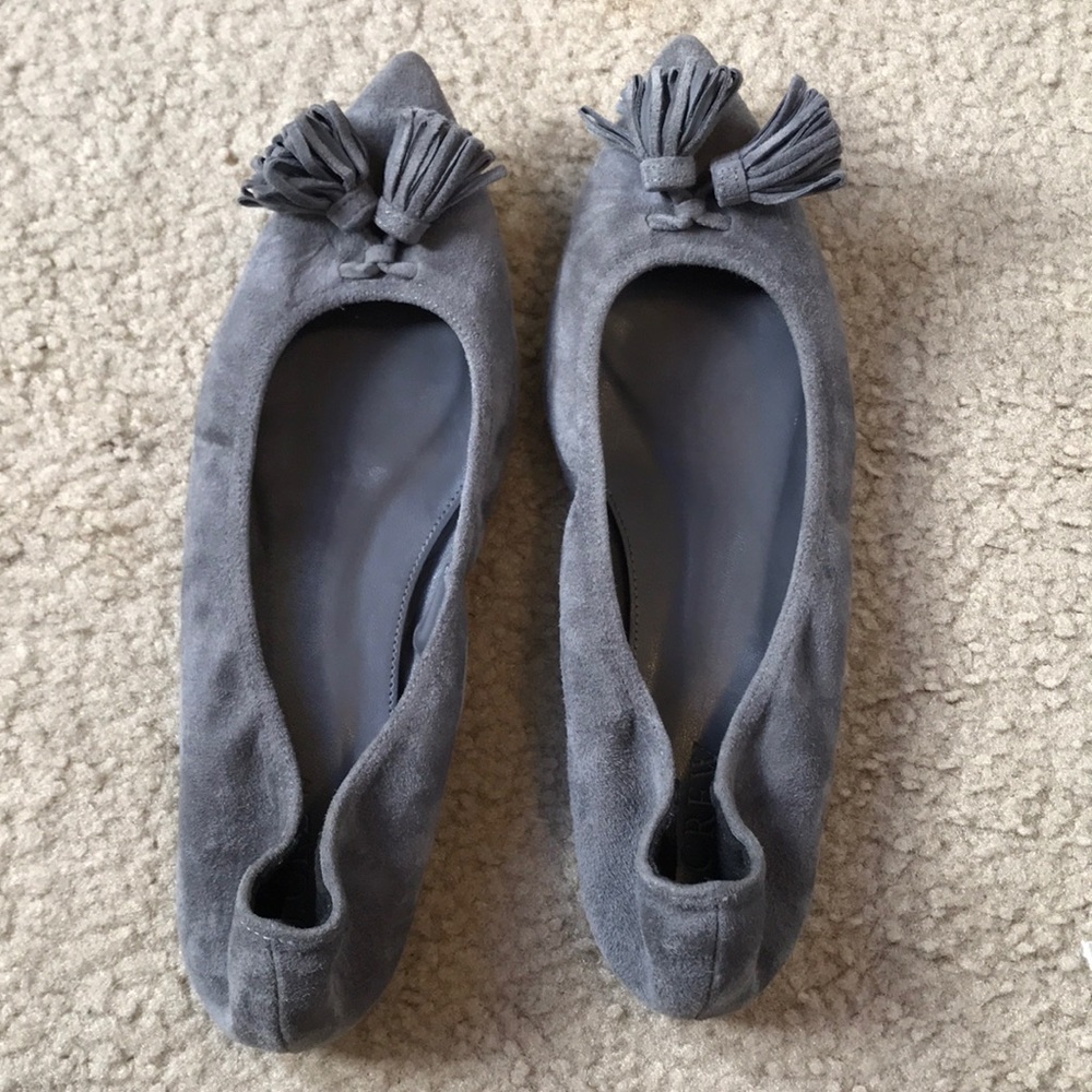 J.Crew Lottie Tassel Flats (gray)